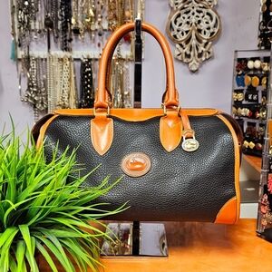 Dooney & Brouke Black Lg and Tan Leather Handbag